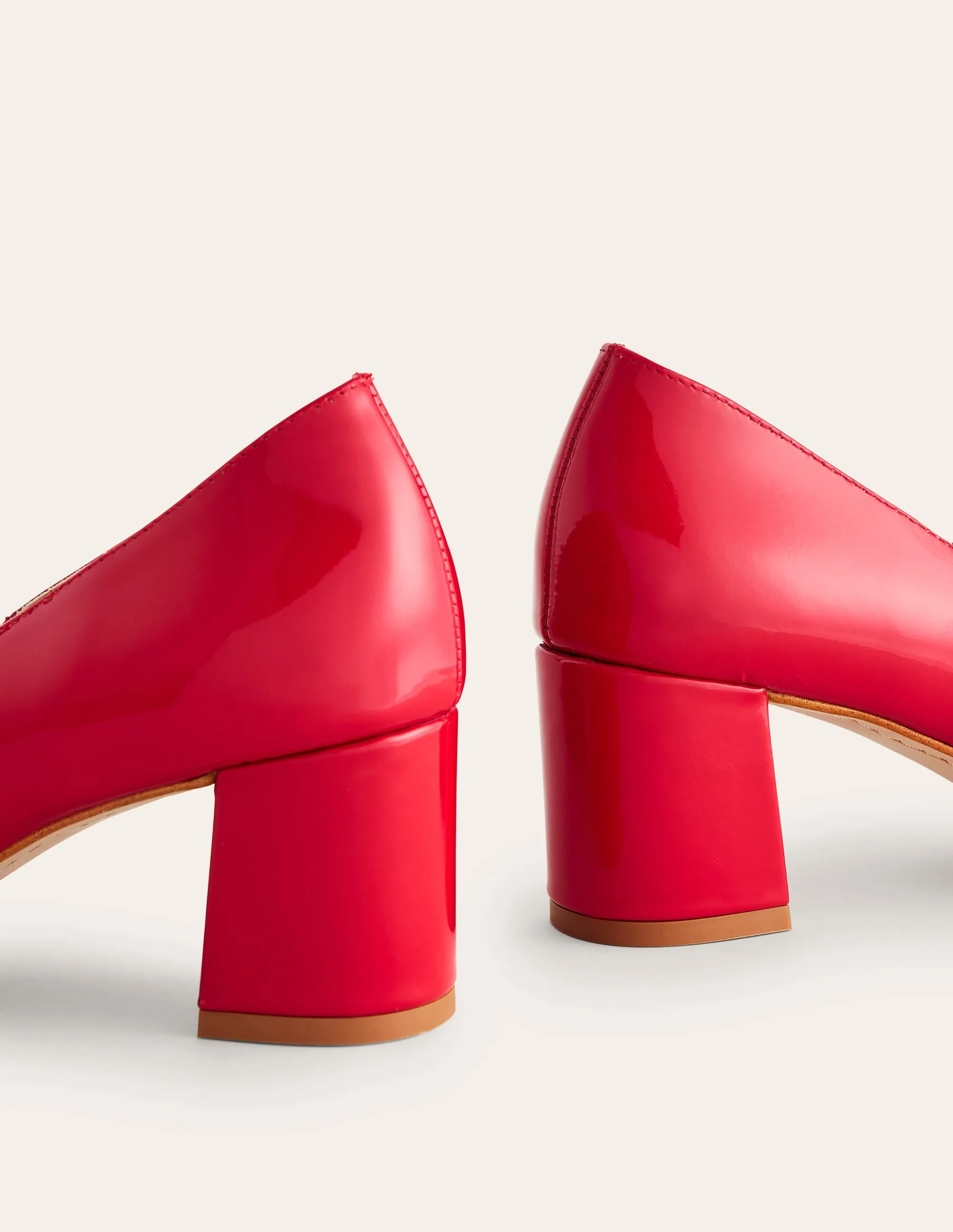 Block Heel Mary Jane-Flamenco Red Patent