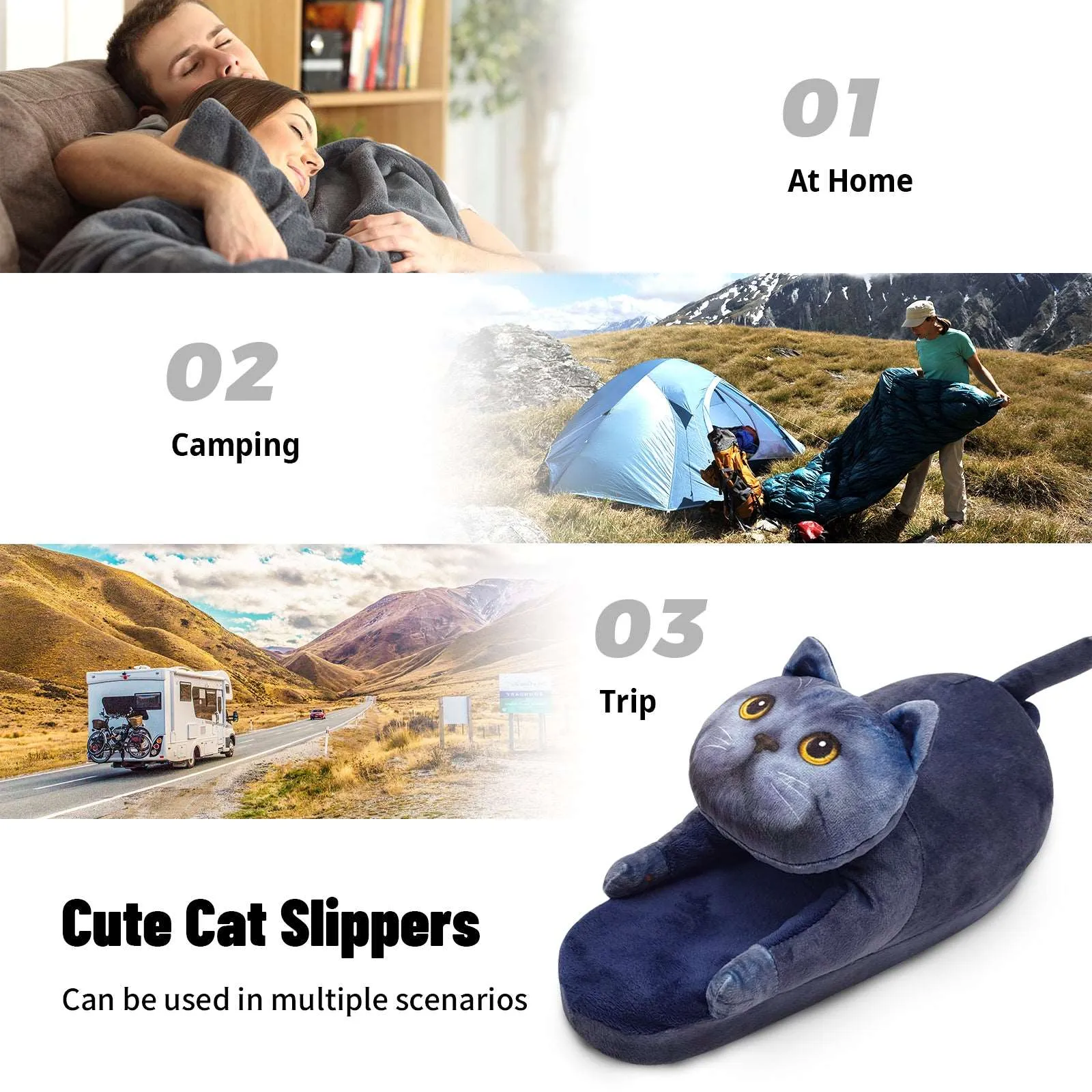 Blue Cat Slippers