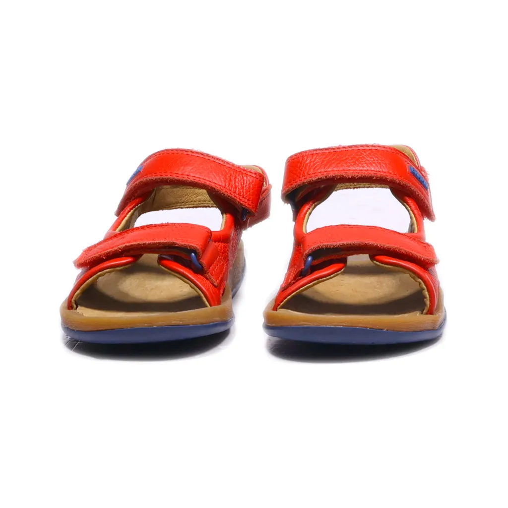 Camper Flat Sandals Leather Red Colour For Kids