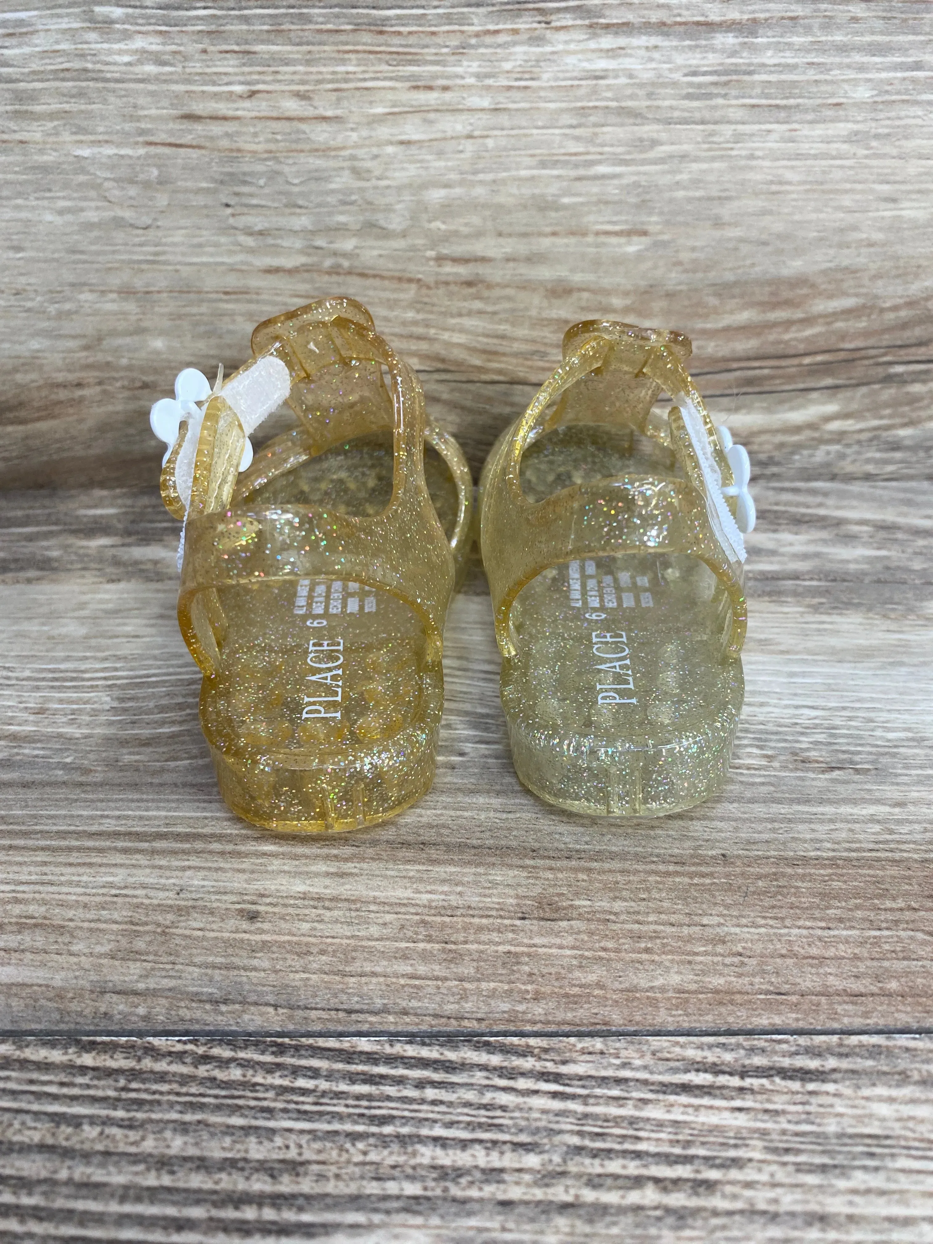 Children's Place Gold Glitter Jelly Sandals sz 6c