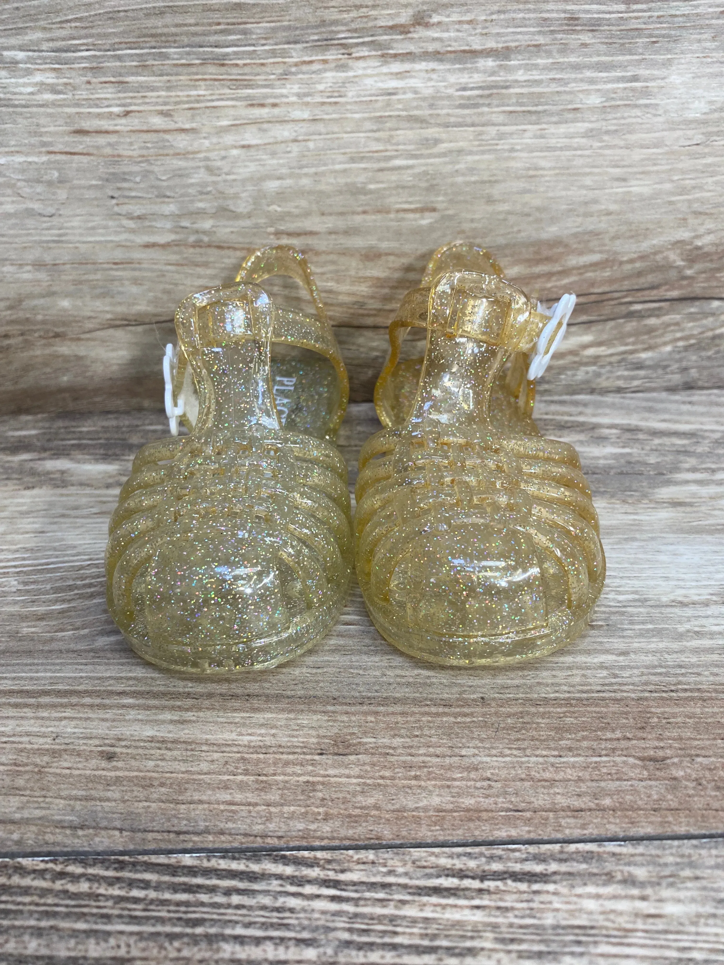 Children's Place Gold Glitter Jelly Sandals sz 6c