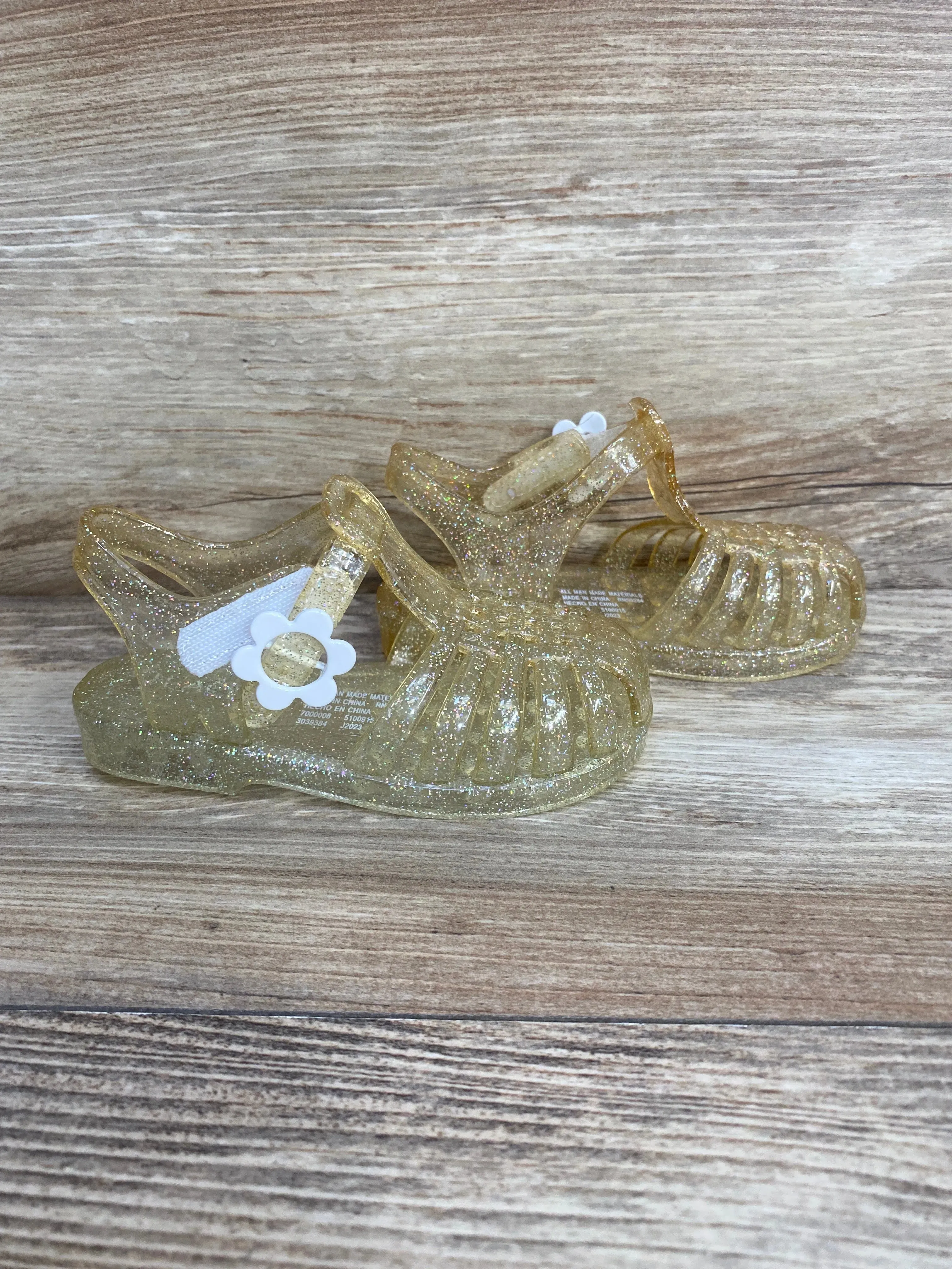 Children's Place Gold Glitter Jelly Sandals sz 6c