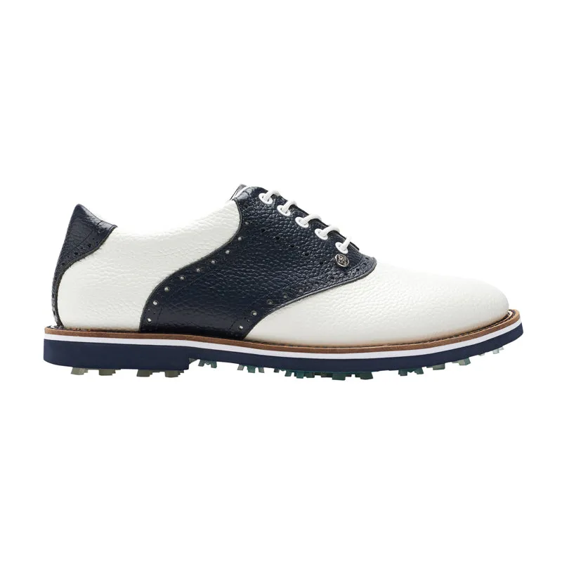 GFORE Saddle Gallivanter Wide Men's Spikeless Shoes (White/Navy)