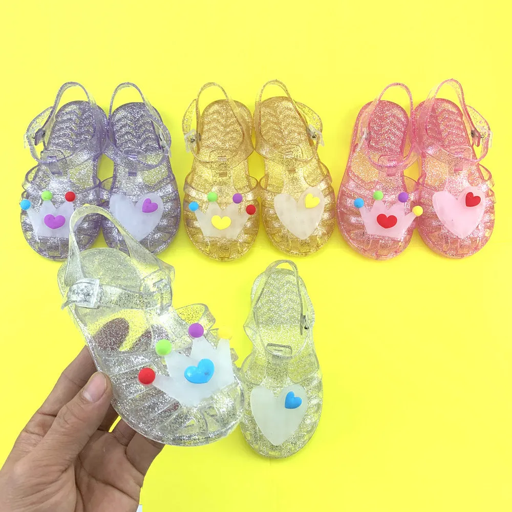 Girl Summer Soft Jelly Crystal Cartoon Plastic Sandals