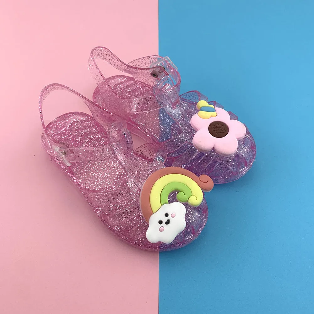 Girl Summer Soft Jelly Crystal Cartoon Plastic Sandals