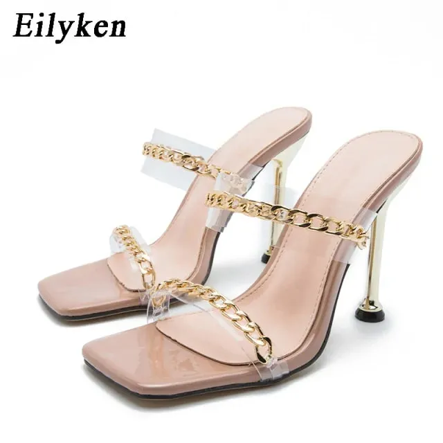 High Heel Slippers Chain Design^