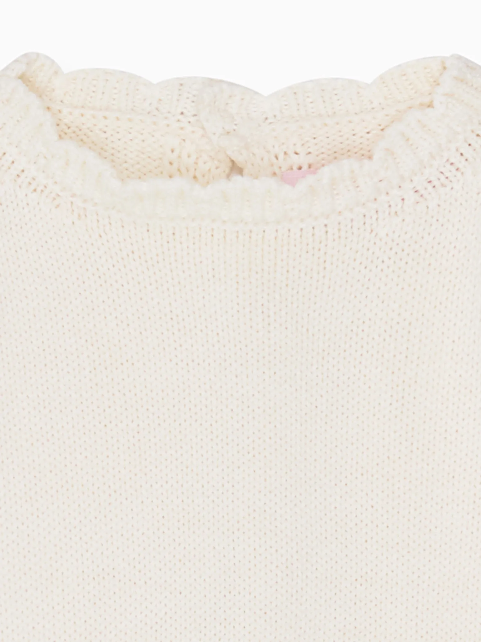Ivory Cereza Cotton Baby Girl Knitted Romper