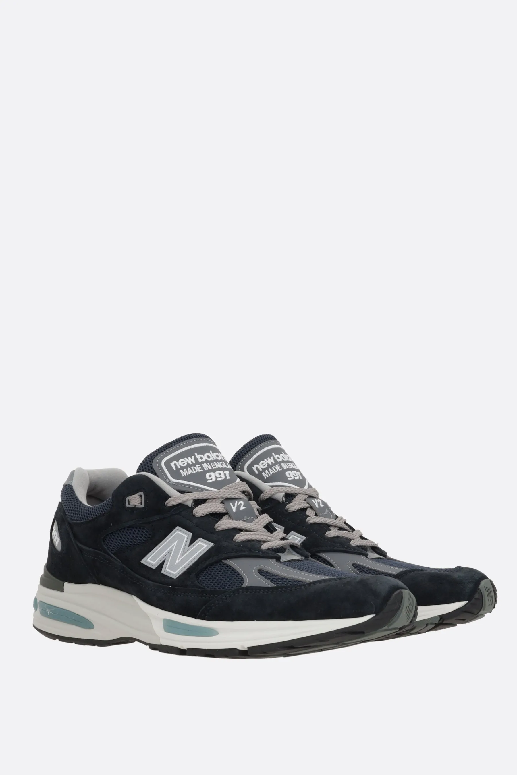 MADE in UK 991 mesh and suede sneakers