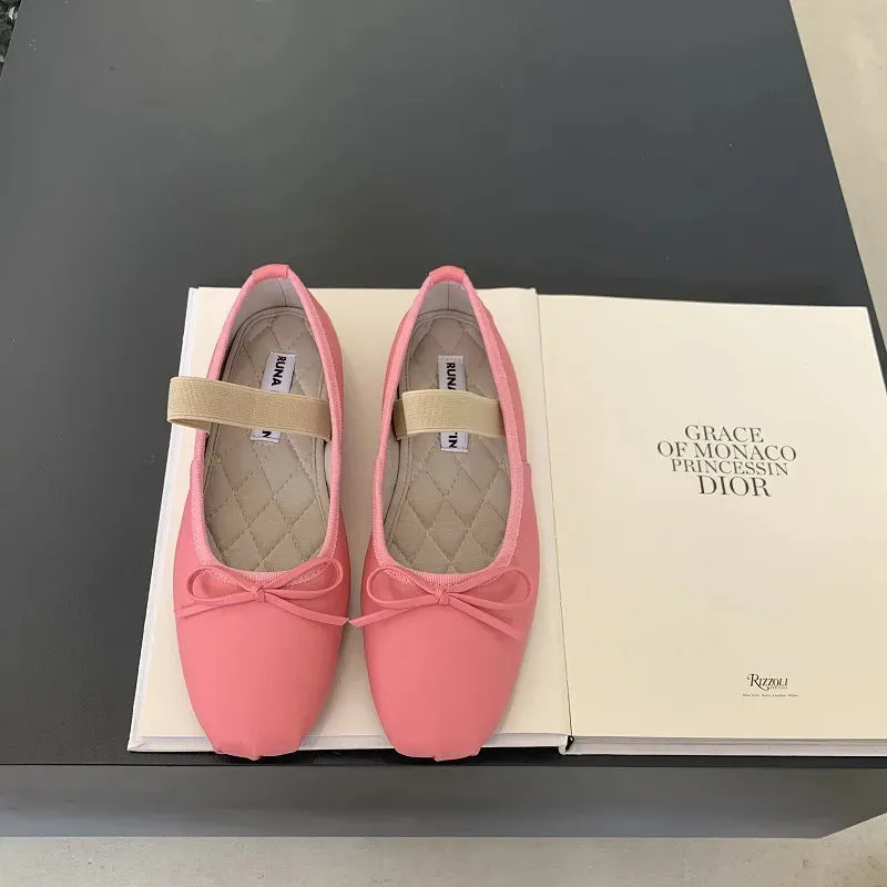 MQTIME  -  Spring Autumn Shallow Mouth Flats Women Fashion Casual Mary Janes Shoes Ladies Korean Pink Loafers Shoes for Women