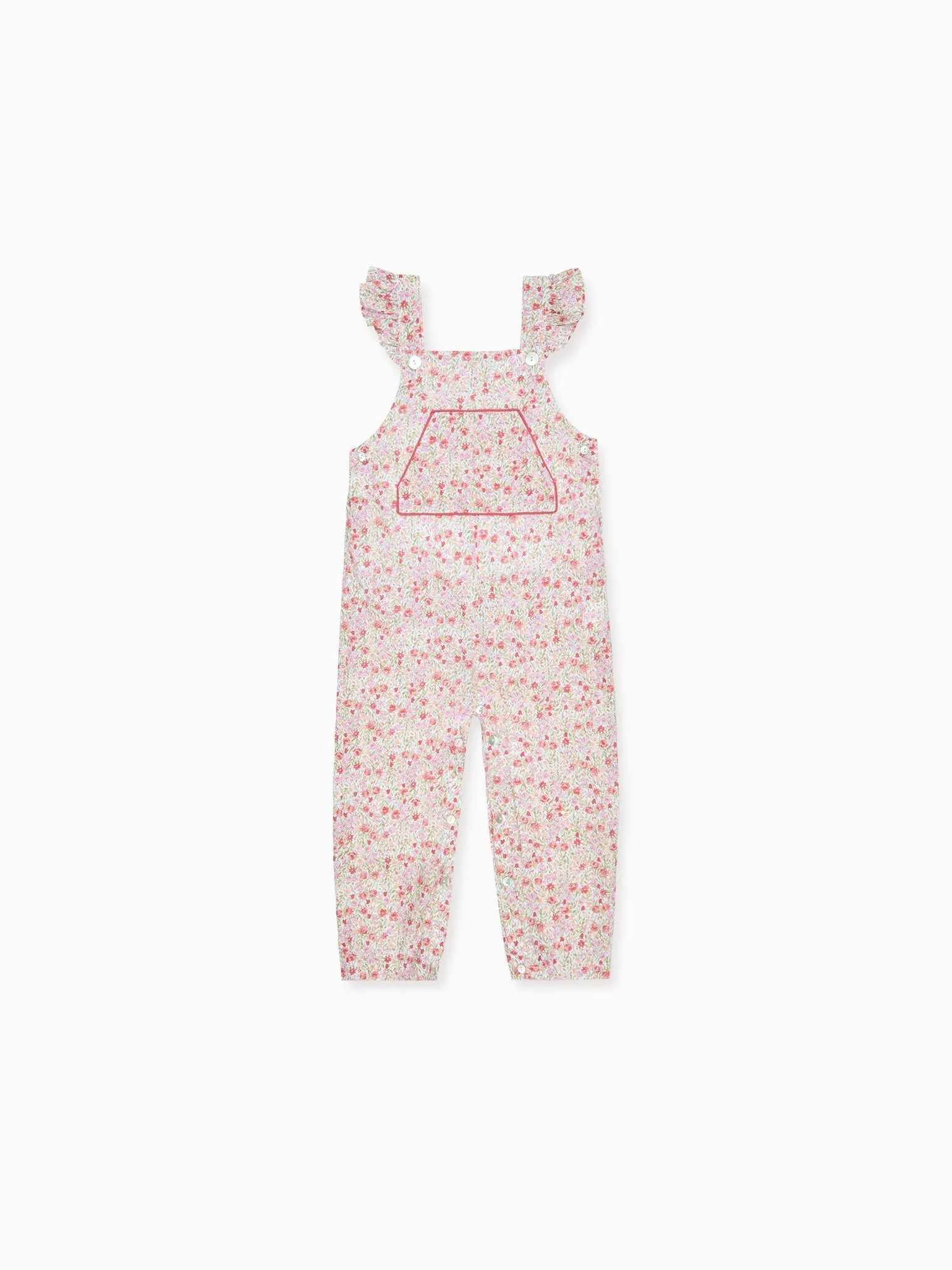 Red Floral Nova Baby Girl Overalls