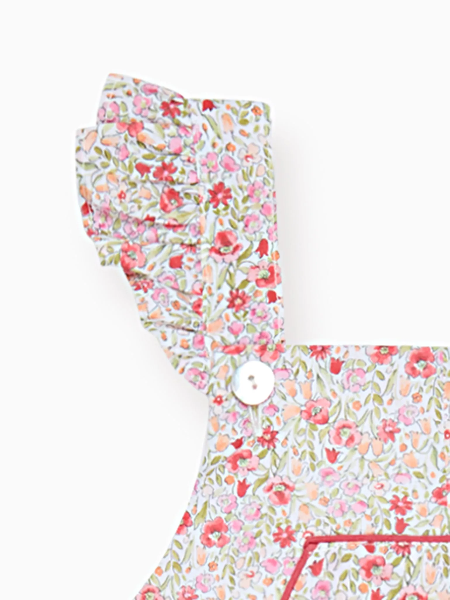 Red Floral Nova Baby Girl Overalls