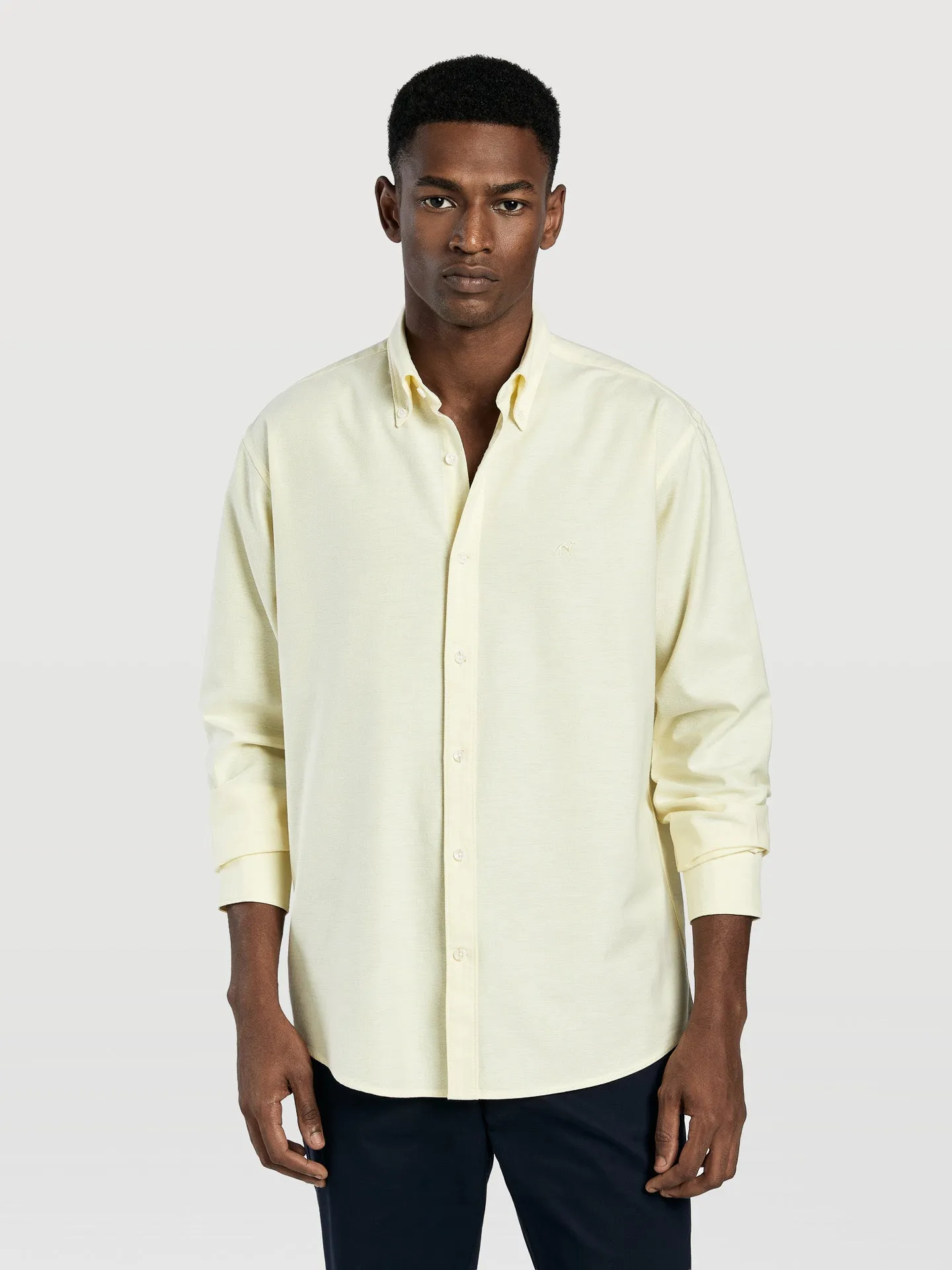 Regular fit 100I cotton plain oxford shirt
