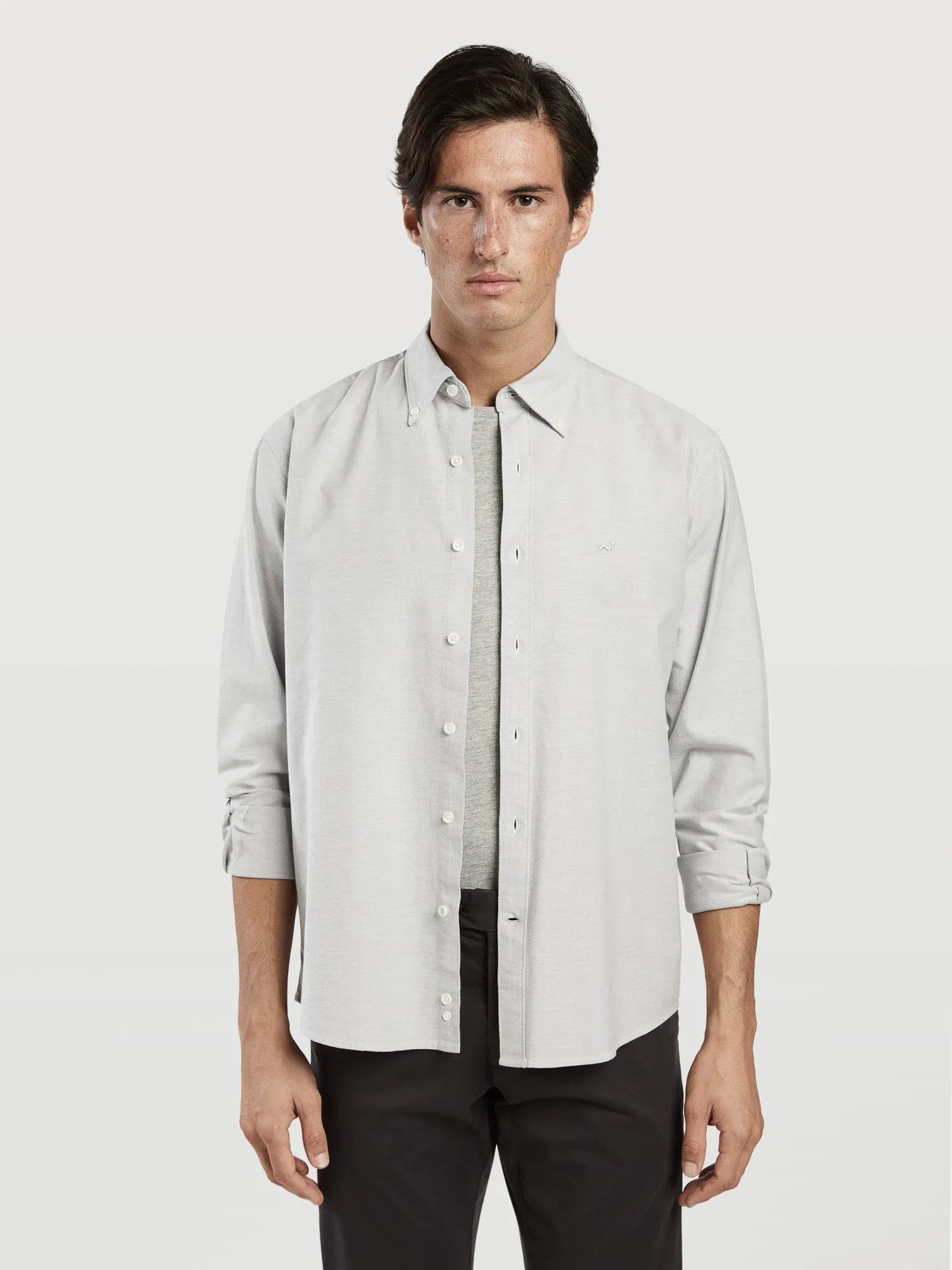 Regular fit 100I cotton plain oxford shirt