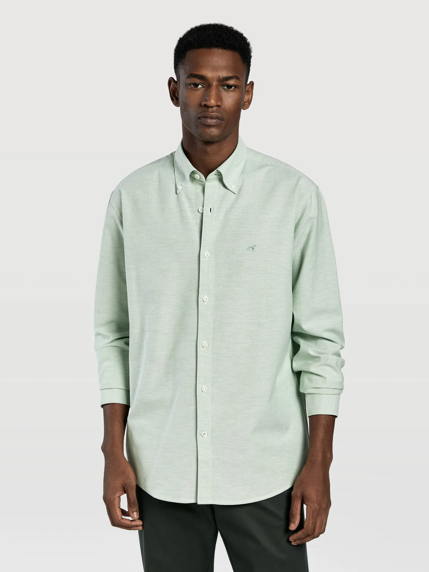 Regular fit 100I cotton plain oxford shirt