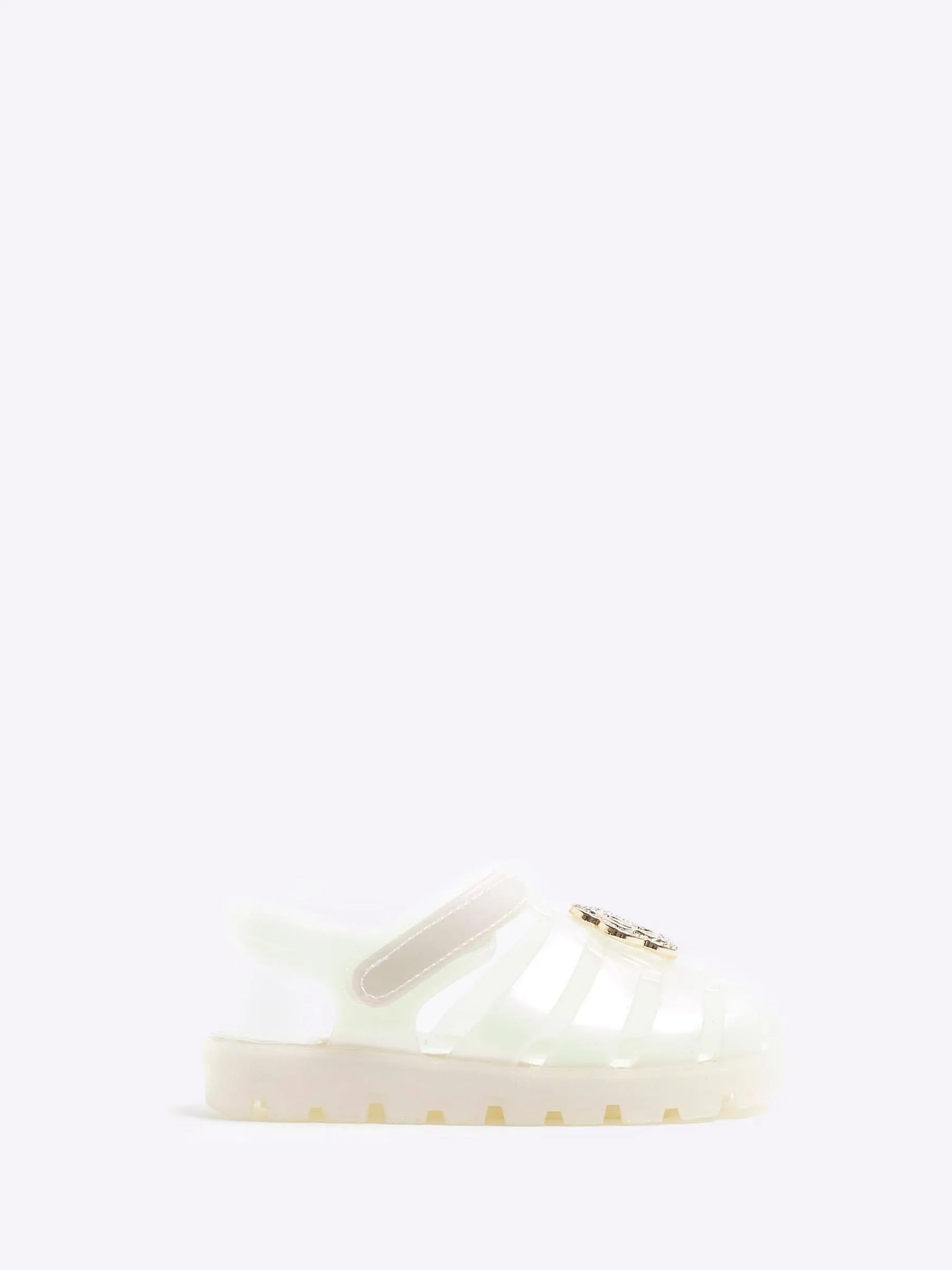 River Island White Girls Rainbow Flower Jelly Sandals
