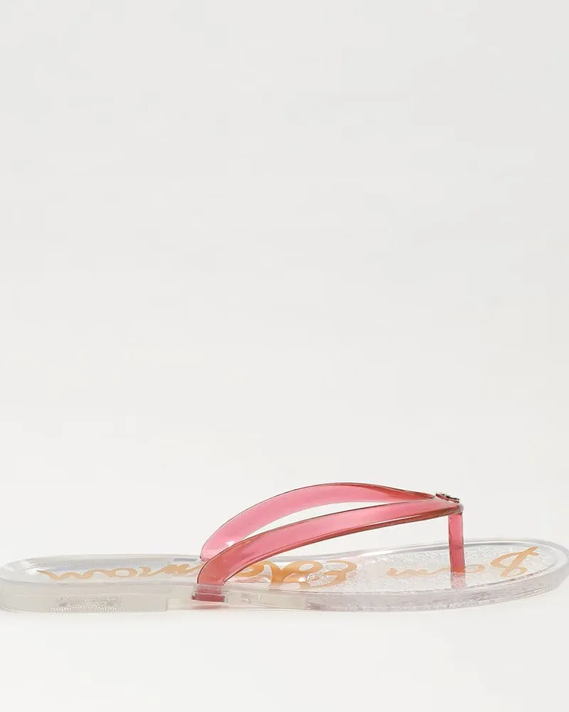 Sam Edelman Dean Jelly Flip Flops - Clear/Pink