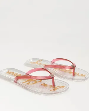Sam Edelman Dean Jelly Flip Flops - Clear/Pink