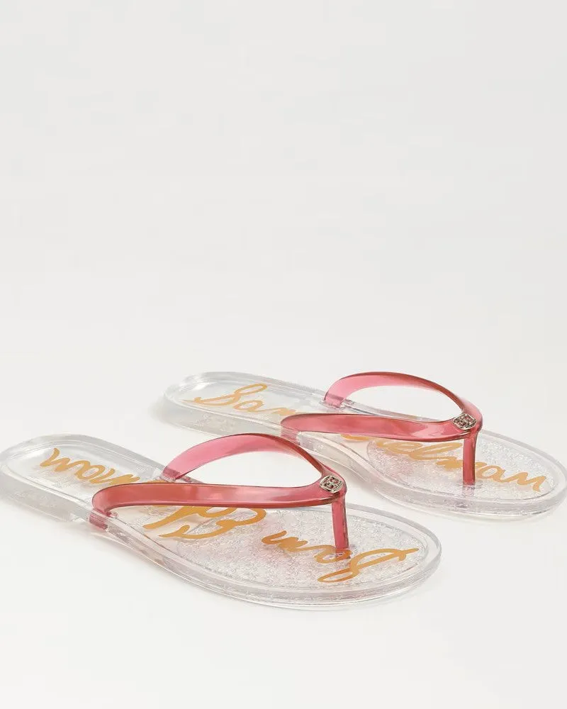 Sam Edelman Dean Jelly Flip Flops - Clear/Pink