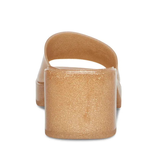 Steve Madden Harlin Gold Multi Open Toe Slide-On Single Strap Heeled Sandal