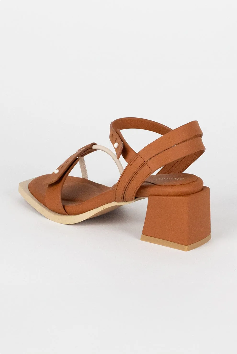 The Squoval Vegan Apple Leather Heeled Sandal | Multiple Colours