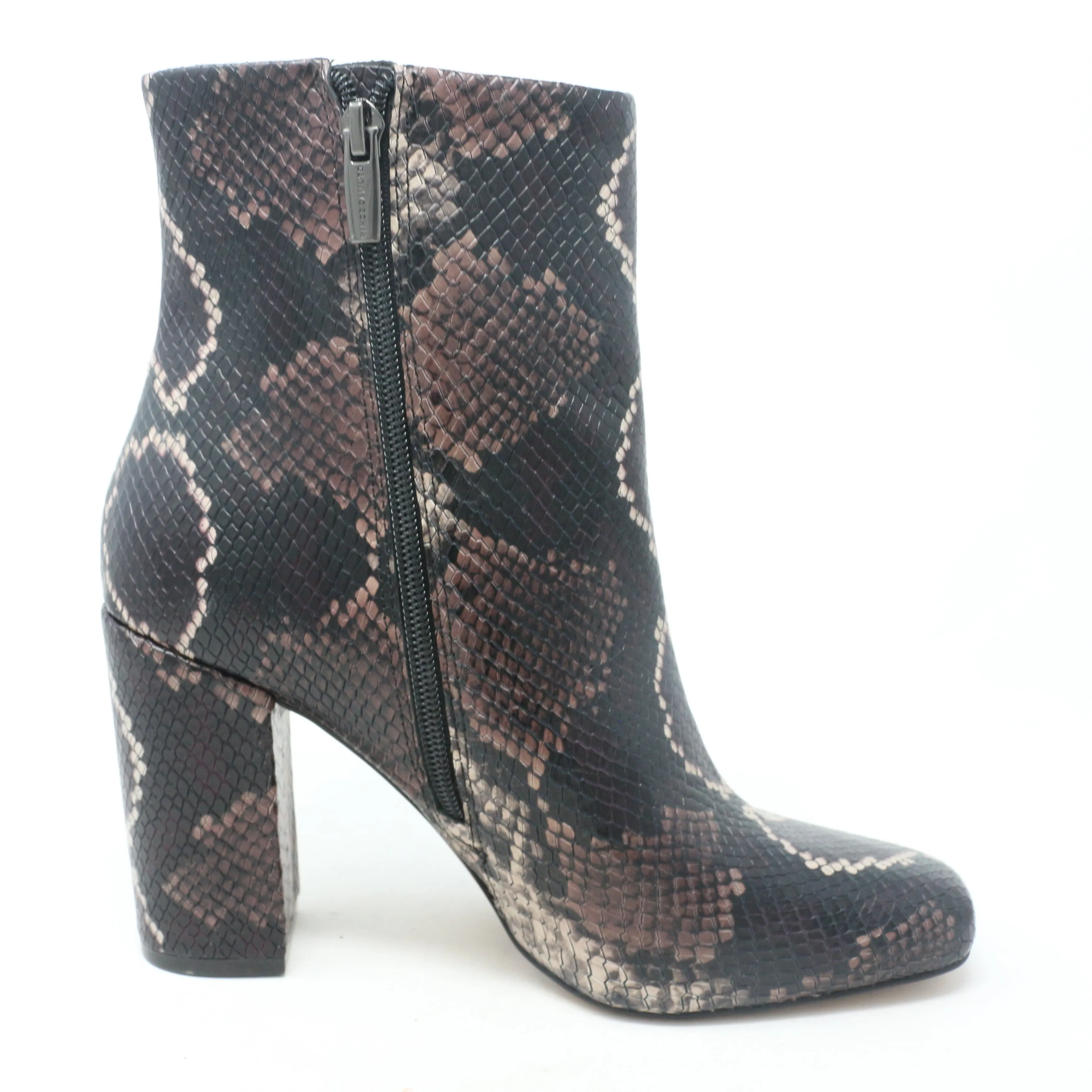 Vince Camuto Dannia Dark Brown Snake Print Leather Boots  / New With Box