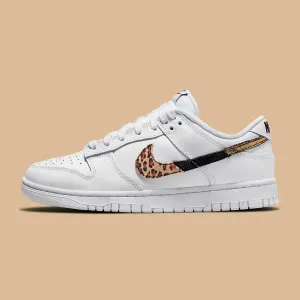 Women's Nike Dunk Low SE "Leopard Swoosh" (White)(DD7099-100)
